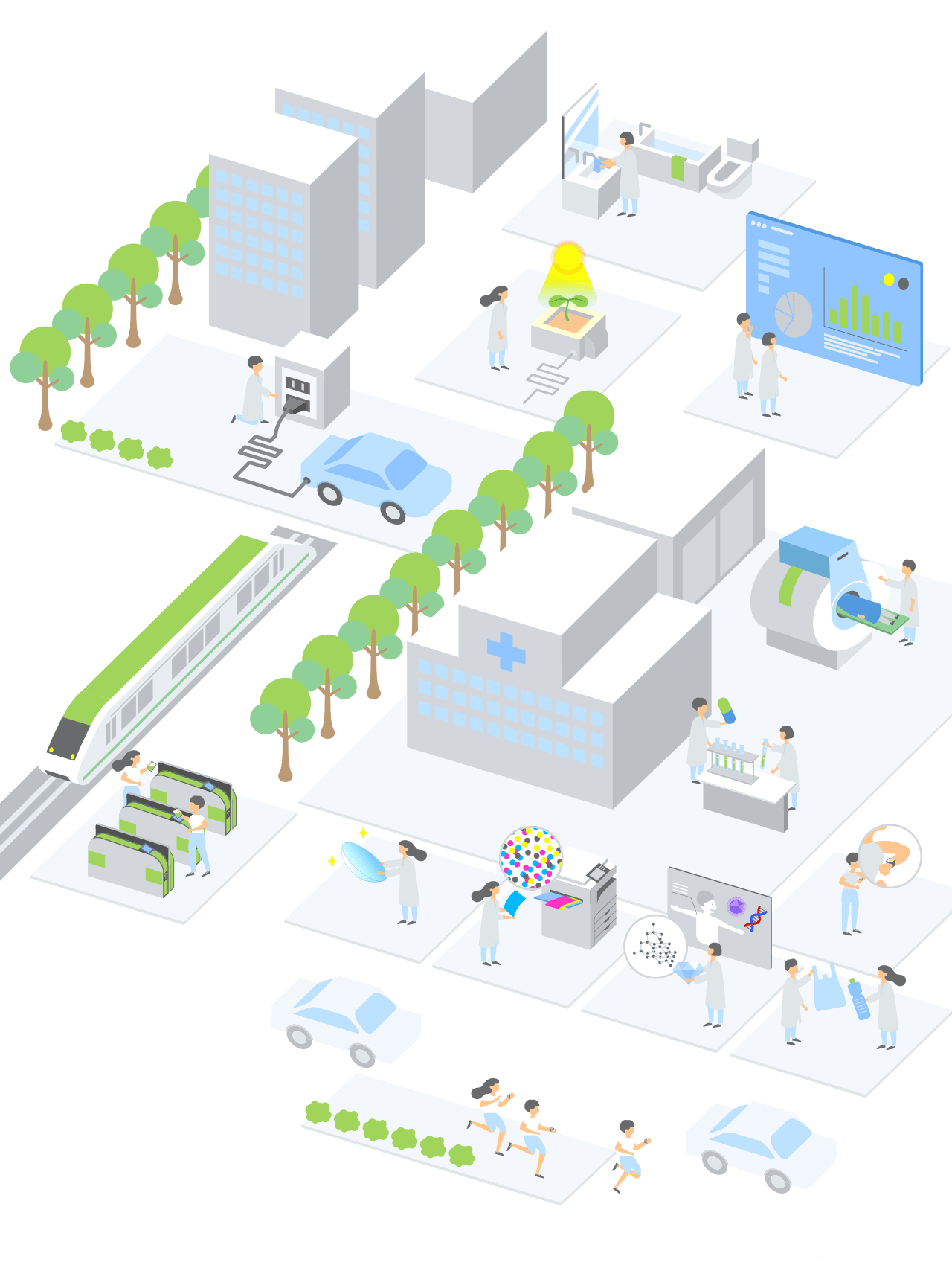 応用化学の技術が生きる場所 - イラスト